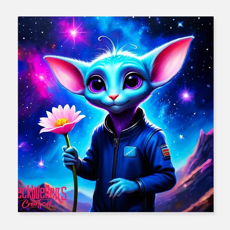 Souris bancale Poster 20 x 20 cm