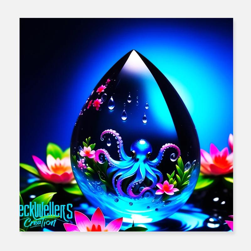 water drops Poster 20x20 cm