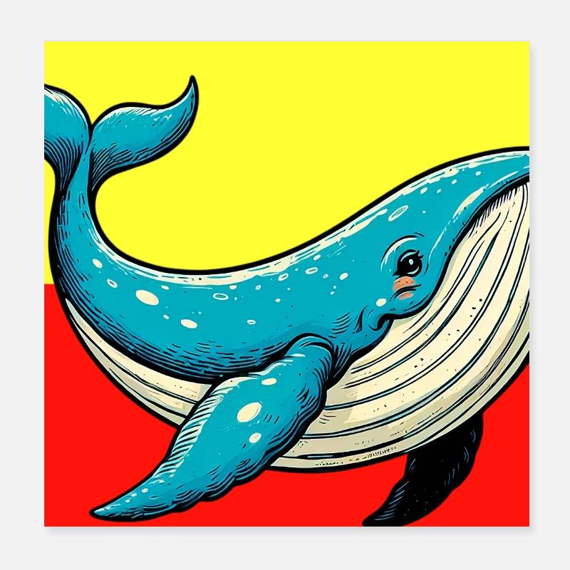 baleine Poster 20 x 20 cm