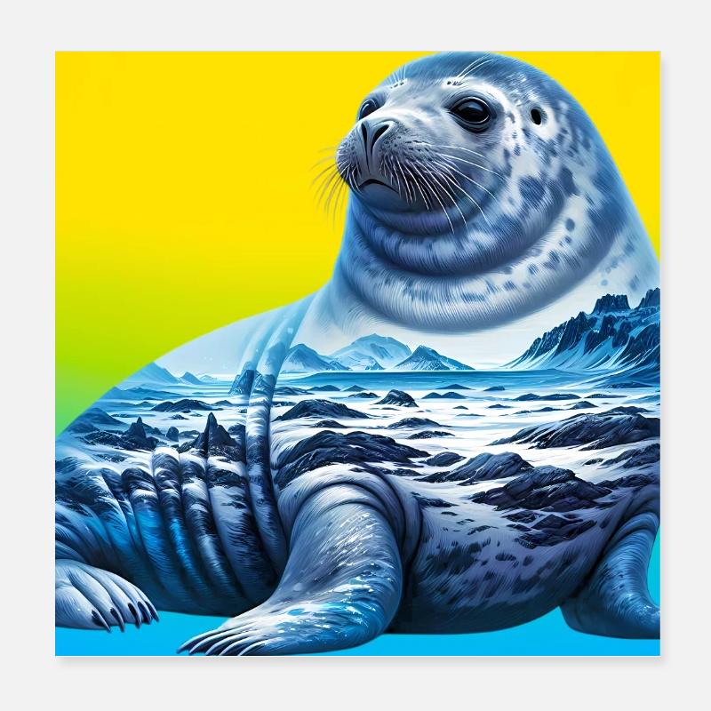 seal Poster 8" x 8" (20x20 cm)