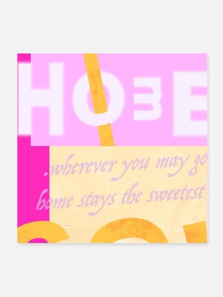 Hope Neon Collage Typo - Poster 20x20 cm - Weiß