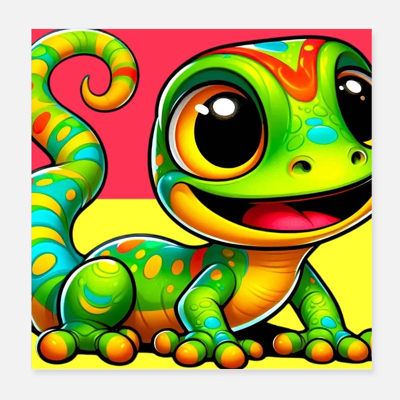 Gecko Poster 20x20 cm