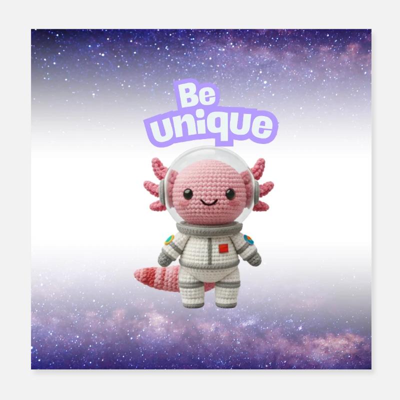 Be Unique Cuddly Astronaut Poster 8" x 8" (20x20 cm)