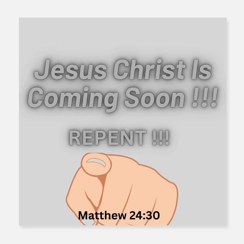 Jesus Christus kommt bald !! Poster 20x20 cm