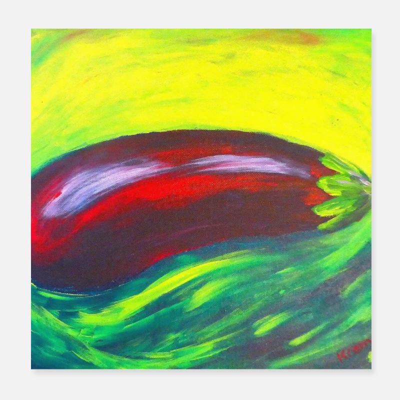 Aubergine verte Poster 20 x 20 cm