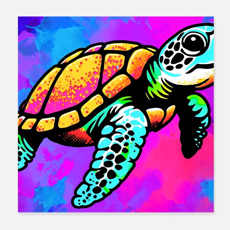 turtle Poster 8" x 8" (20x20 cm)