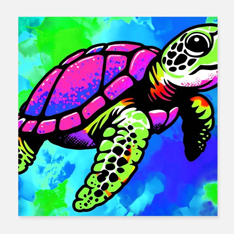 turtle Poster 8" x 8" (20x20 cm)