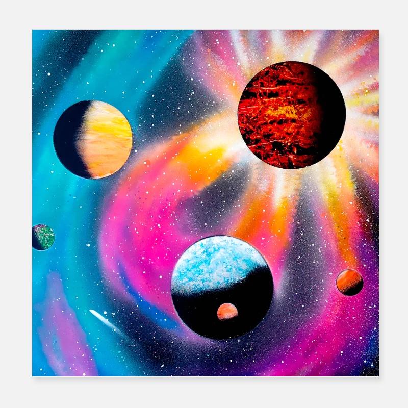 Colorful Galaxy Poster 8" x 8" (20x20 cm)