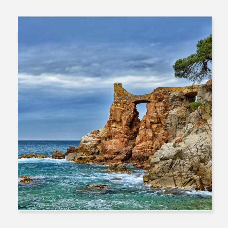 Sea Arch an der Klippenseite Poster 20x20 cm