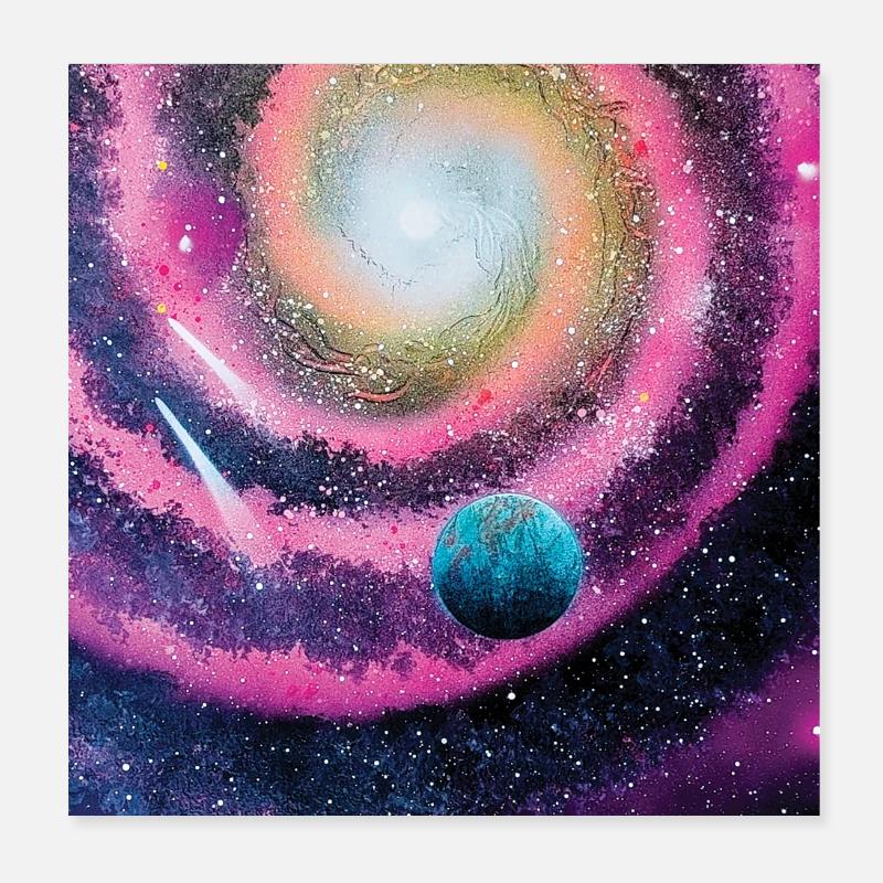 Pink Galaxy Poster 8" x 8" (20x20 cm)
