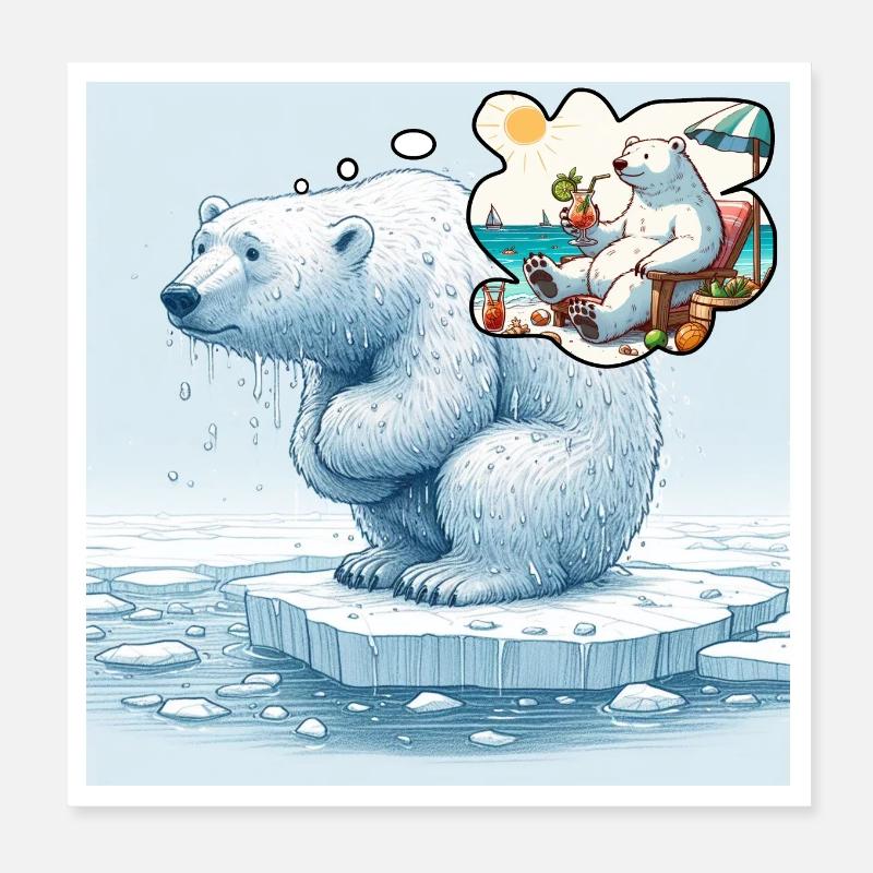 Ours polaire Poster 20 x 20 cm