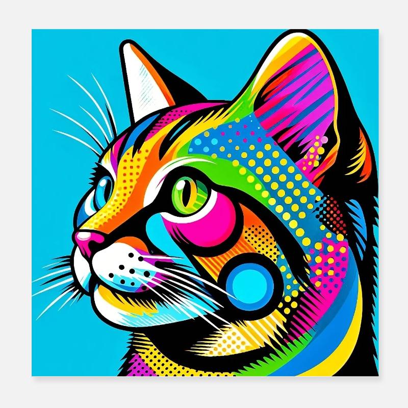 Katze Pop Art Poster 20x20 cm