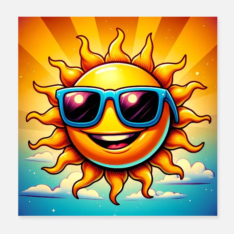 Sonne Poster 20x20 cm