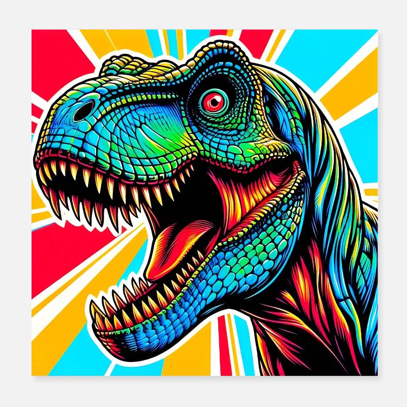 dinosaur Poster 8" x 8" (20x20 cm)