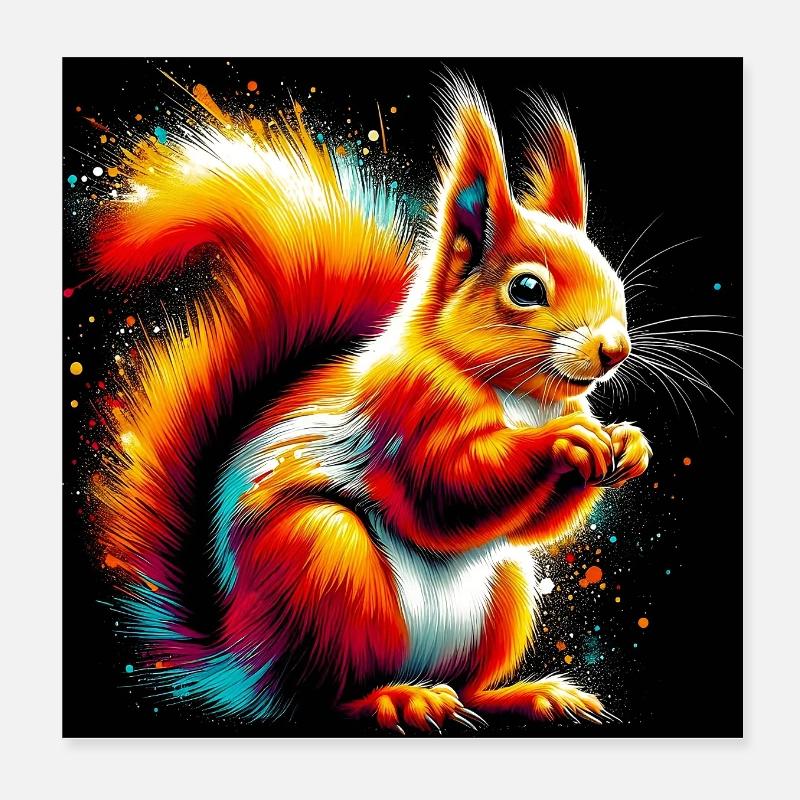 squirrel Poster 8" x 8" (20x20 cm)