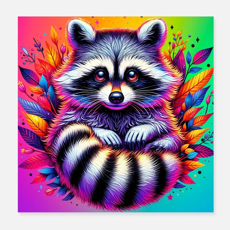 Waschbär Poster 20x20 cm