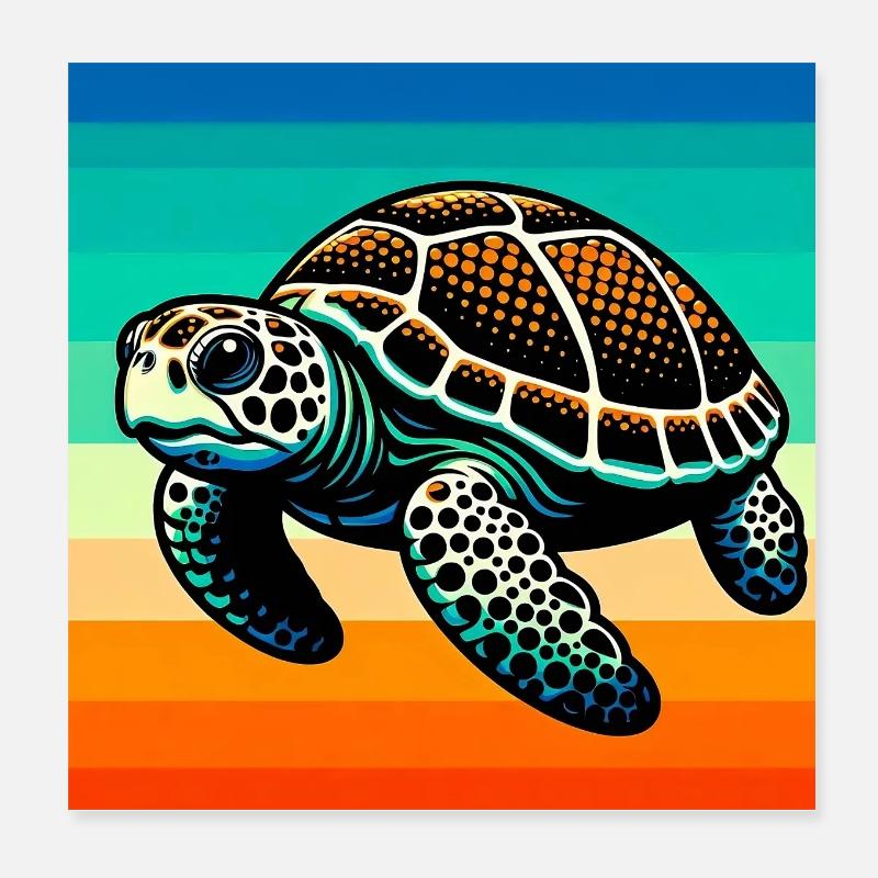 Schildkröte Poster 20x20 cm
