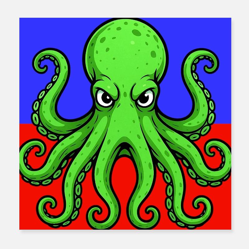 Octopus Poster 8" x 8" (20x20 cm)