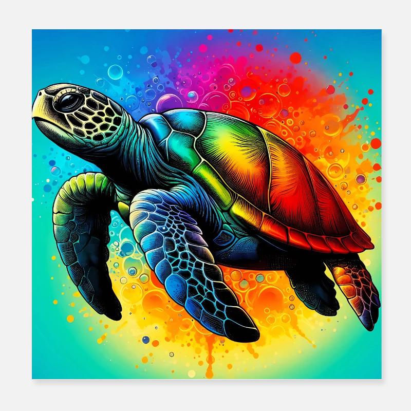 tortue Poster 20 x 20 cm