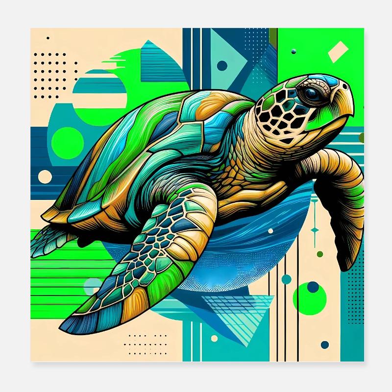 Schildkröte Poster 20x20 cm