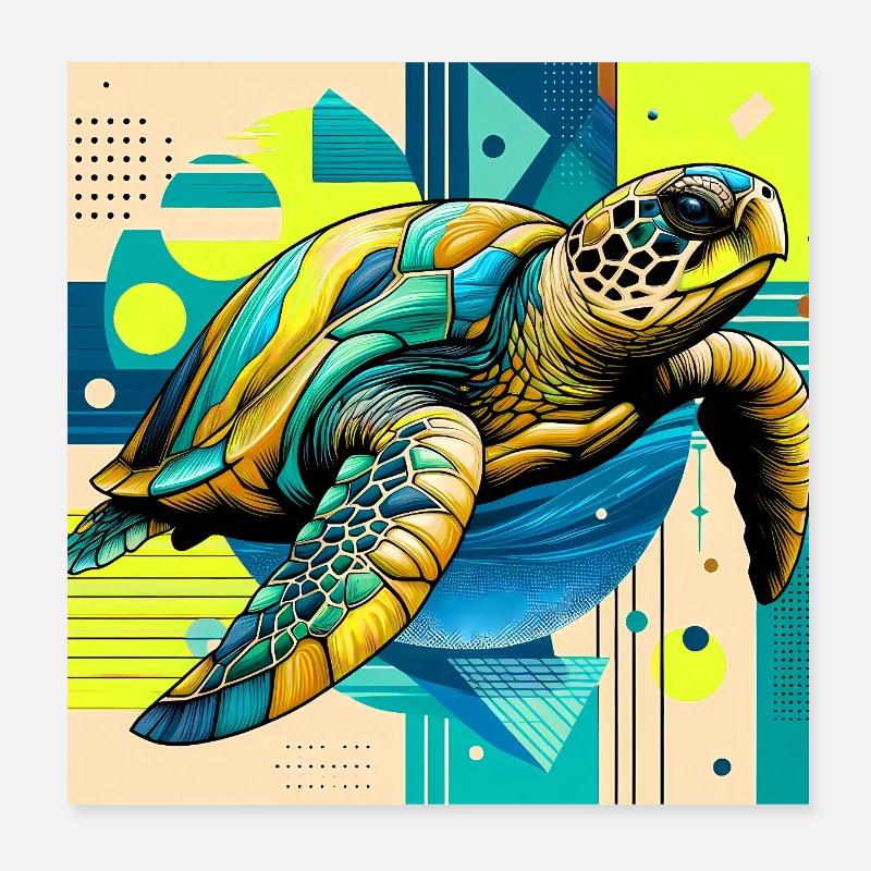turtle Poster 8" x 8" (20x20 cm)