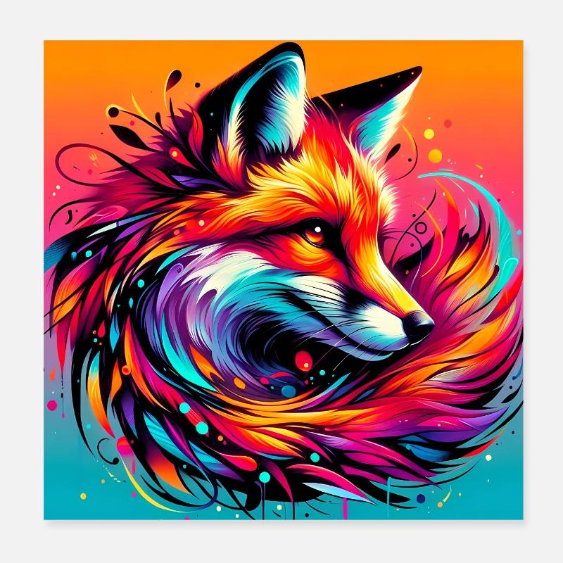 Renard Poster 20 x 20 cm