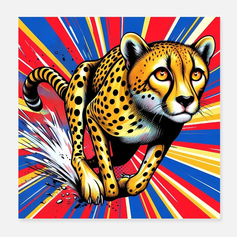 Gepard Poster 20x20 cm