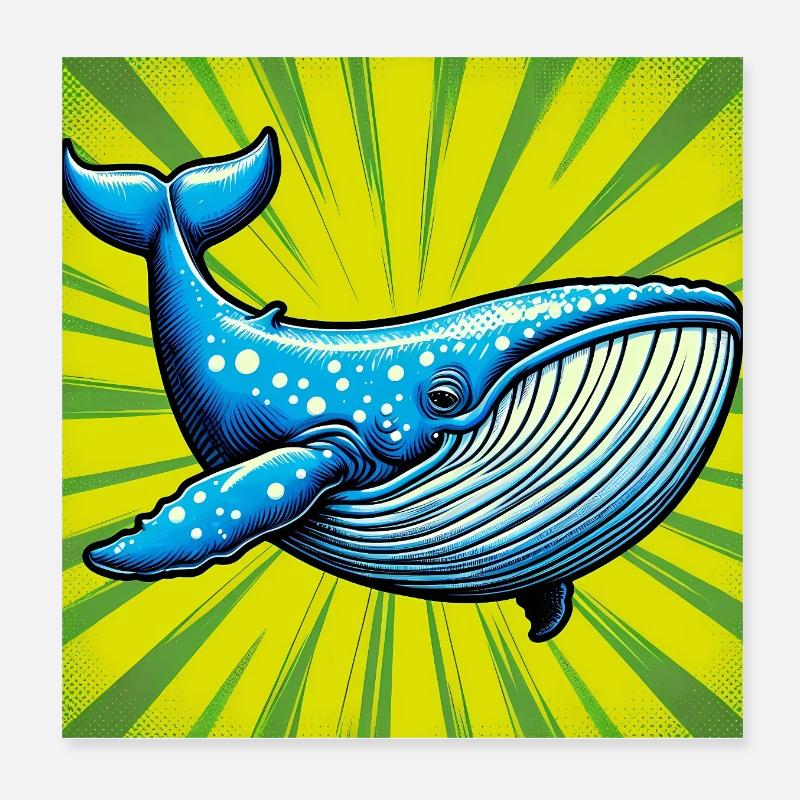 baleine Poster 20 x 20 cm