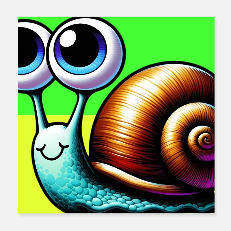 Snail Poster 8" x 8" (20x20 cm)