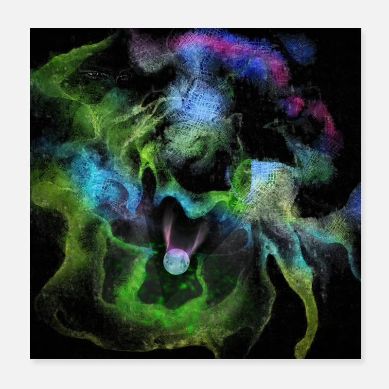 Kosmische Rauchnebelkugel Poster 20x20 cm