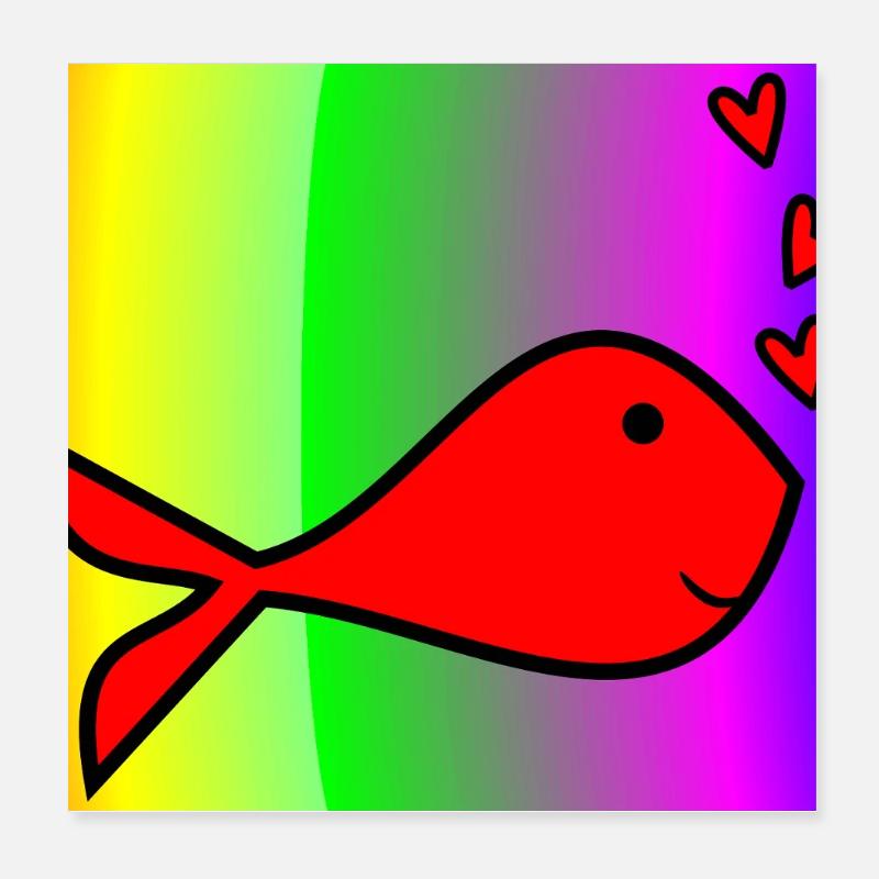 POISSON. SARDINE. POISSON D'AVRIL. MER. OCÉAN Poster 20 x 20 cm