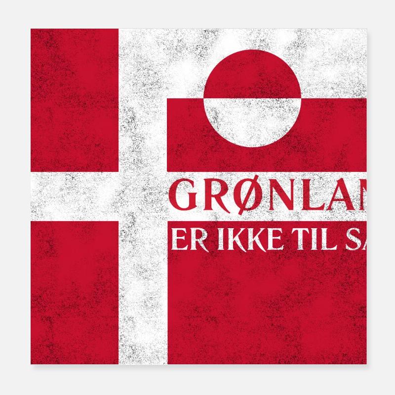 Grønland Ikke Til Salg - Poster 20x20 cm - Weiß