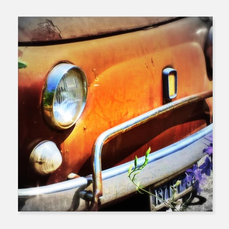 Rostiges Oldtimer Front Design Poster 20x20 cm