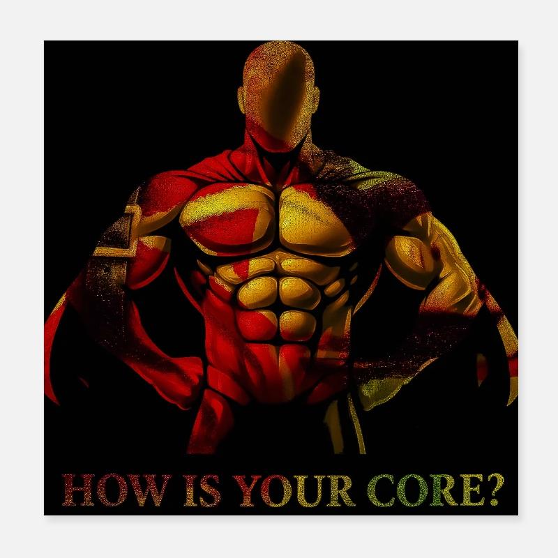 Core Question: Bold Abs Burst Poster 8" x 8" (20x20 cm)