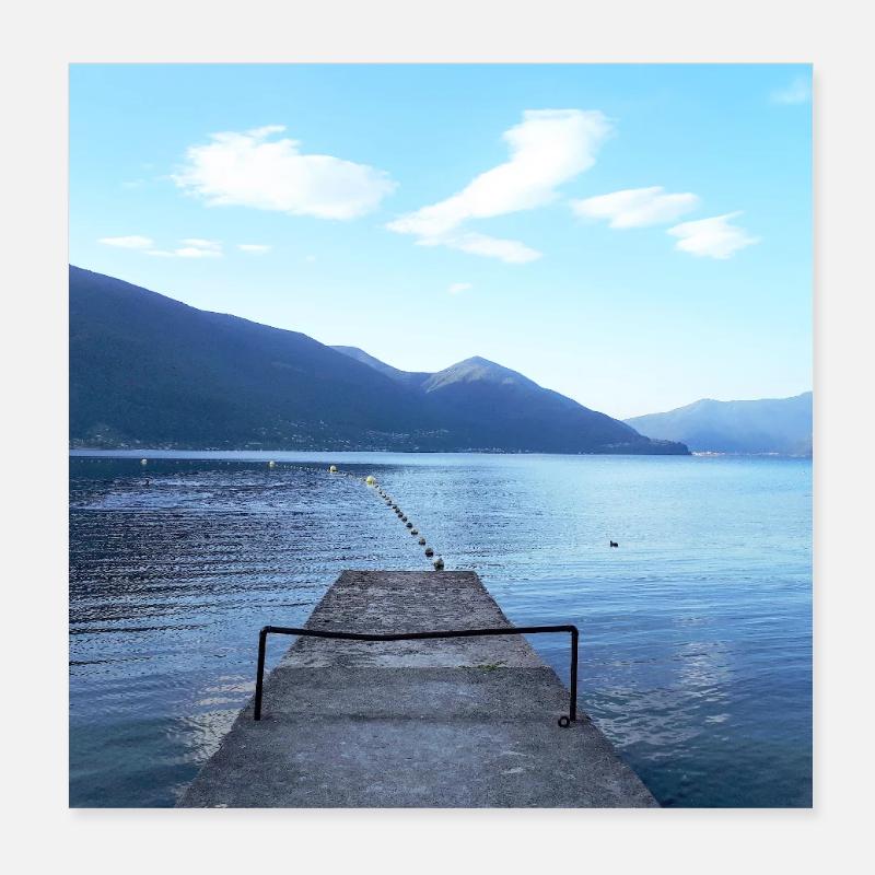 Ausblick auf den Lago Maggiore Poster 20x20 cm