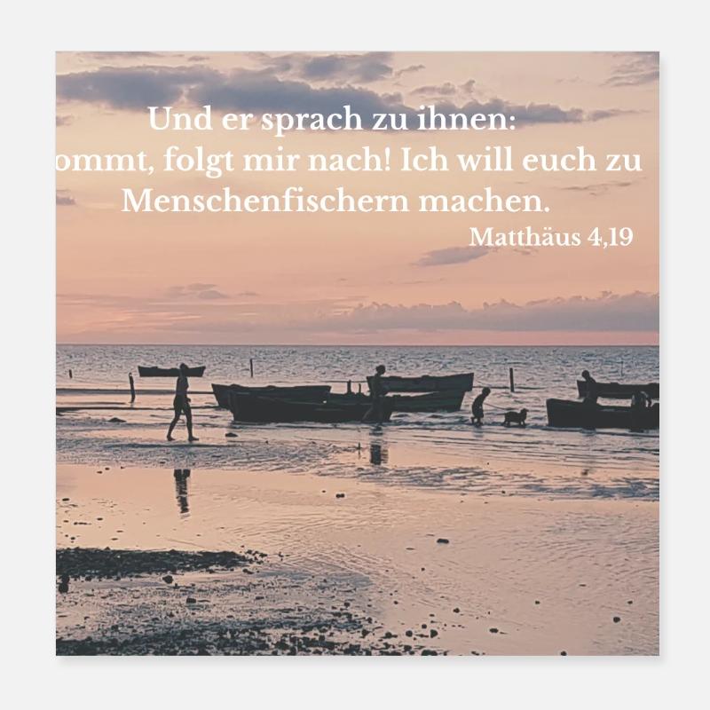 Berufung am Strand: Menschenfischer Poster 20x20 cm