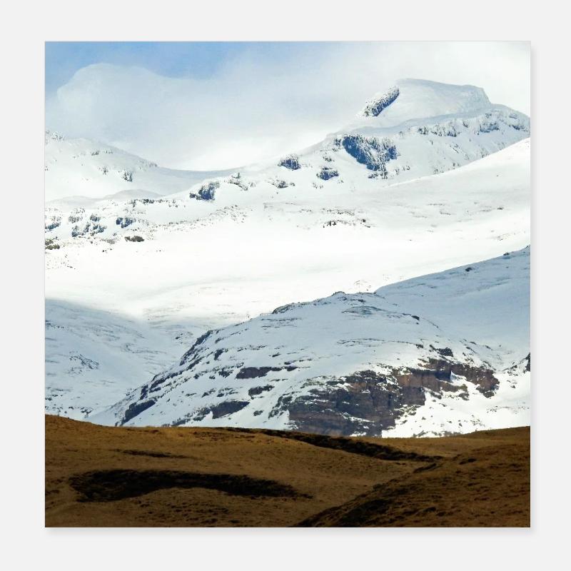 Winterlandschaft in Island Poster 20x20 cm