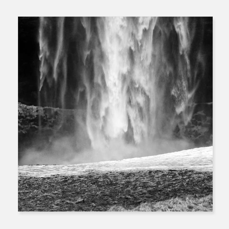 Brume en cascade monochrome Poster 20 x 20 cm