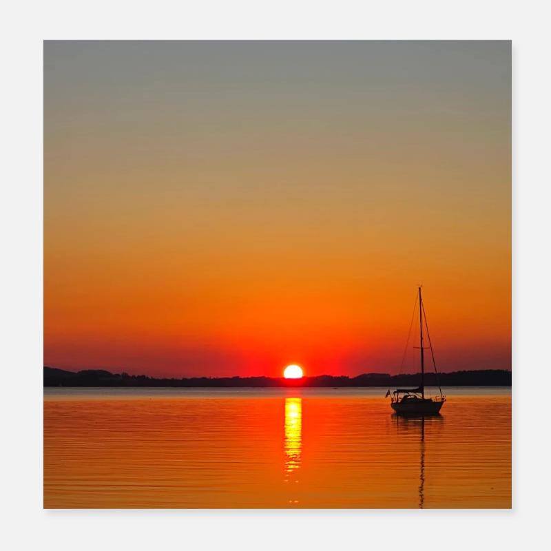 Bayerisches Meer Poster 20x20 cm