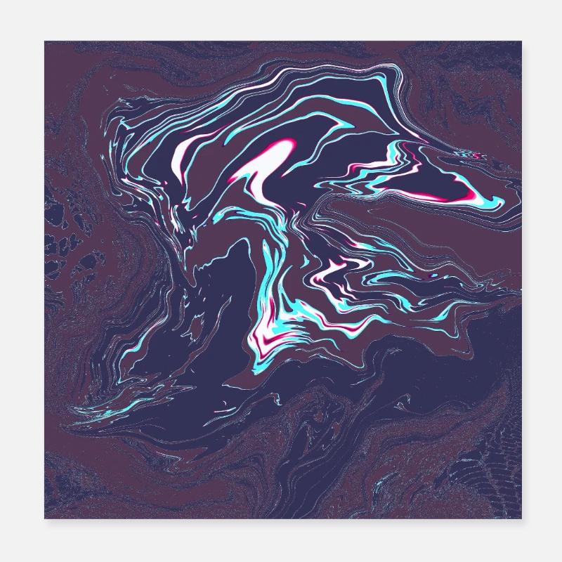 Neon Swirl Vortex Poster 8" x 8" (20x20 cm)