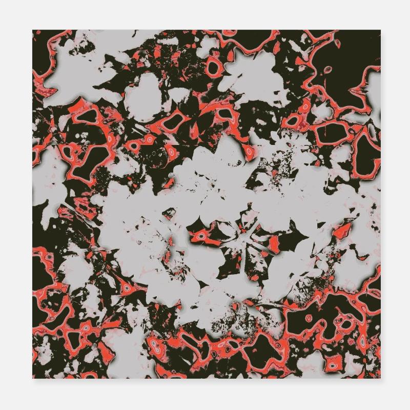 Motif abstrait de la nébuleuse rouge Poster 20 x 20 cm