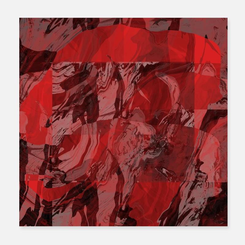 Red Marble Square Overlay Poster 8" x 8" (20x20 cm)