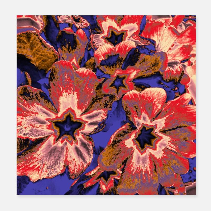 Magie des couleurs des Fleurs de Néon Poster 20 x 20 cm
