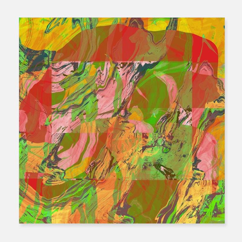 Colore-tourbillon néon abstrait Poster 20 x 20 cm