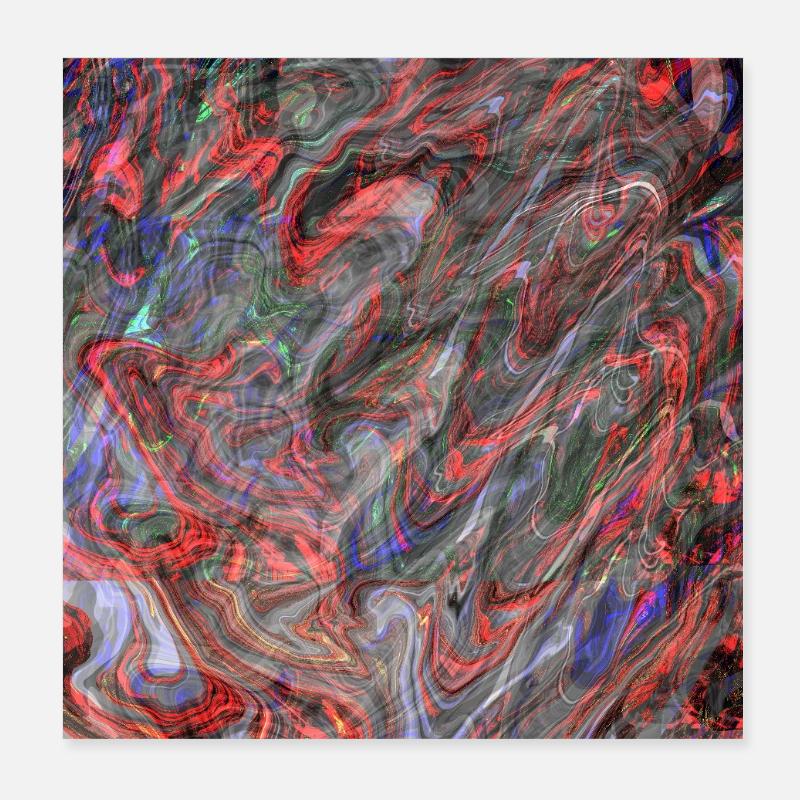 Motif de marbre tourbillonnant de couleur Poster 20 x 20 cm