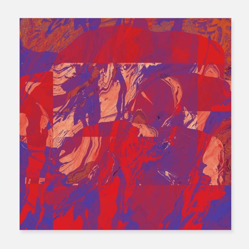 Flux de feu tourbillonnant de couleur Poster 20 x 20 cm