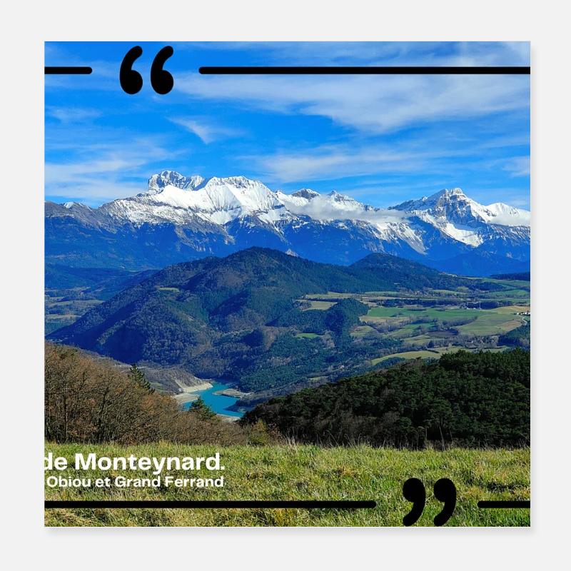 Der Monteynard-See 120323 - Poster 20x20 cm - Weiß