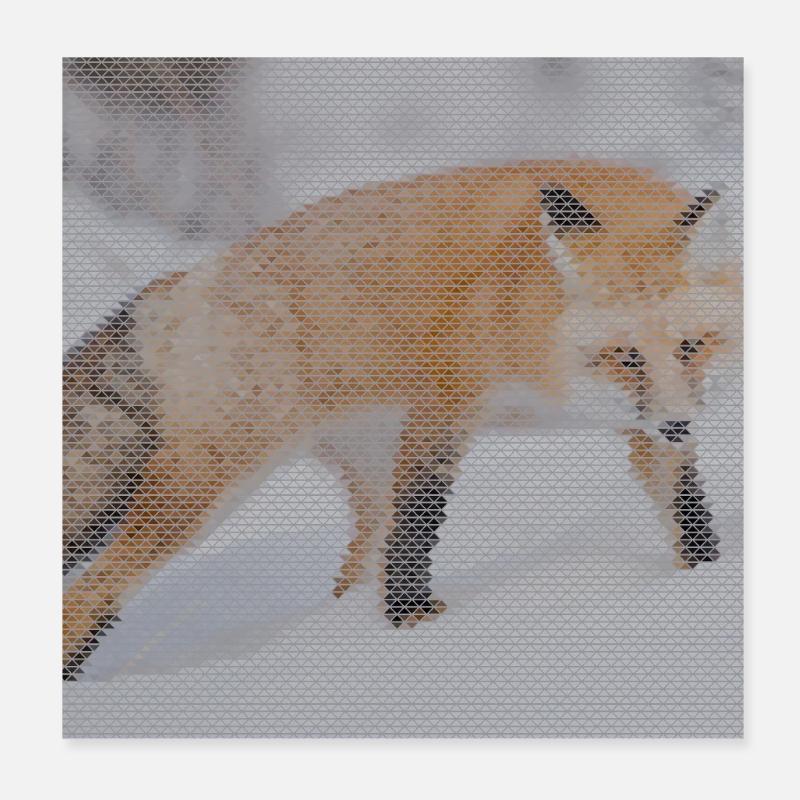 geometric fox Poster 8" x 8" (20x20 cm)