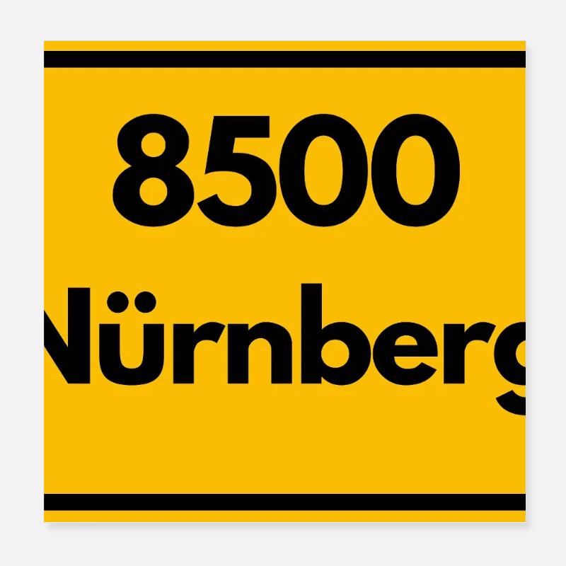 ANCIEN CODE POSTAL RÉTRO 8500 NÜRNBERG FRANKEN Poster 20 x 20 cm