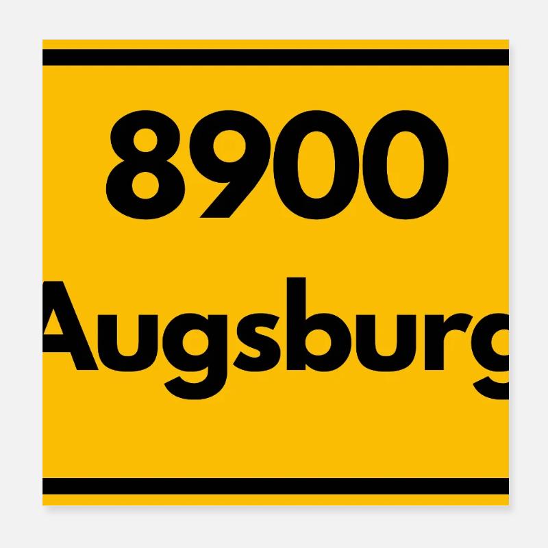 OLD POSTCODE POSTCODE RETRO 8900 AUGSBURG Poster 8" x 8" (20x20 cm)